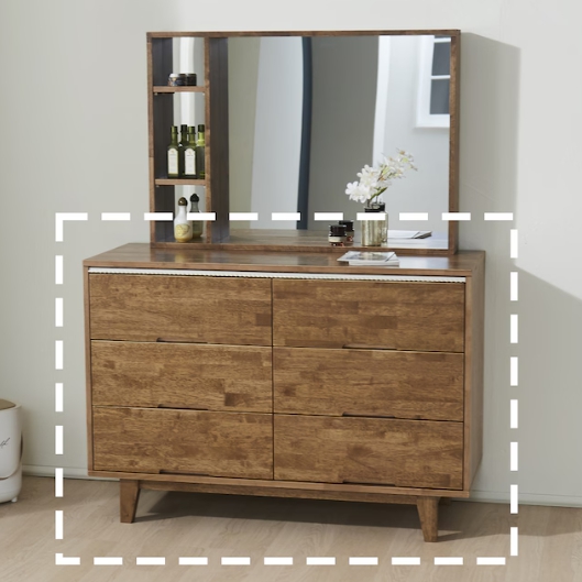 히트가구 G4100 고무나무 원목 3단 서랍장 1200