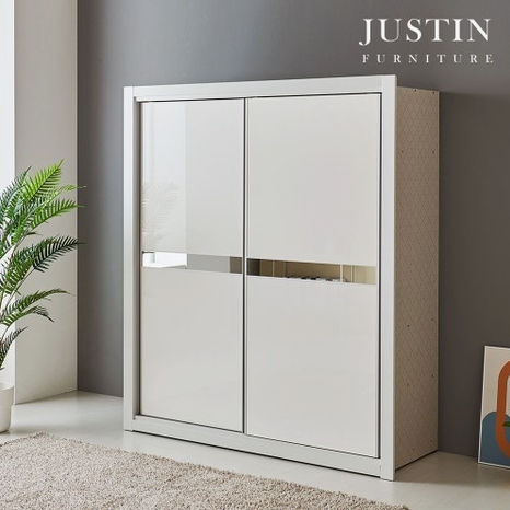 저스틴퍼니처  엘렌 하이그로시 슬라이딩 실속형 장롱 1950