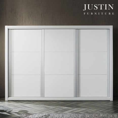 저스틴퍼니처  라인 화이트 슬라이딩 실속형 장롱 2550