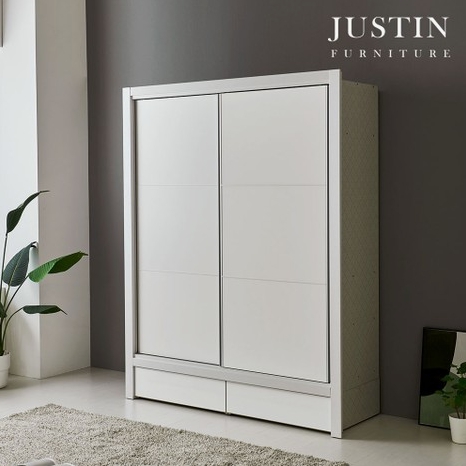 저스틴퍼니처  라인 화이트 슬라이딩 고급형 장롱 1950