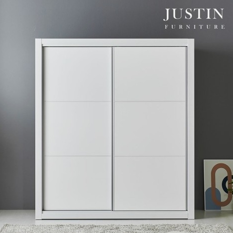 저스틴퍼니처  라인 화이트 슬라이딩 실속형 장롱 1750
