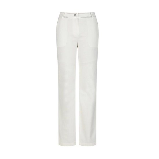 핑 데님라이크 스티치 세미 부츠컷 팬츠 121F1PT181_WH