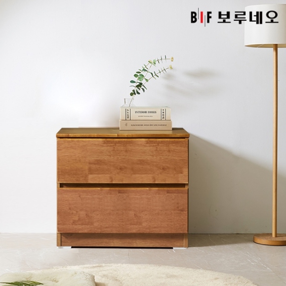 BIF보루네오 앳홈 테드 브라우니 원목 2단 서랍장 600