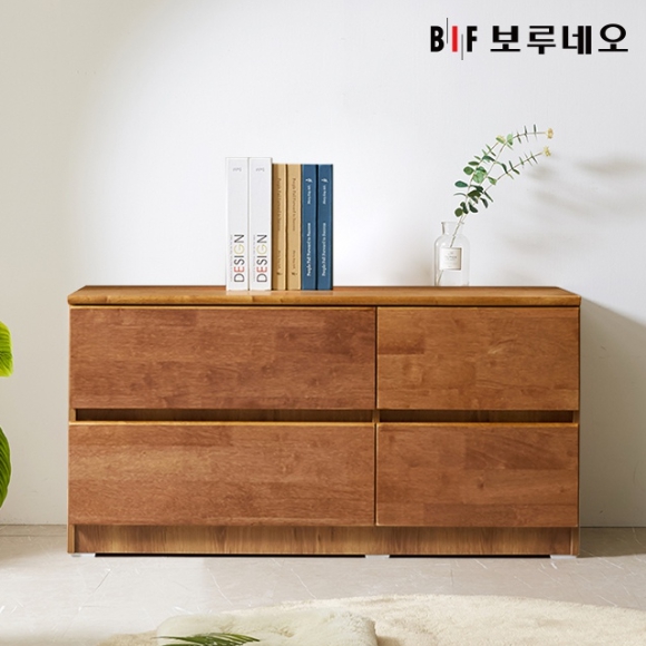 BIF보루네오 앳홈 테드 브라우니 원목 2단 서랍장 1000