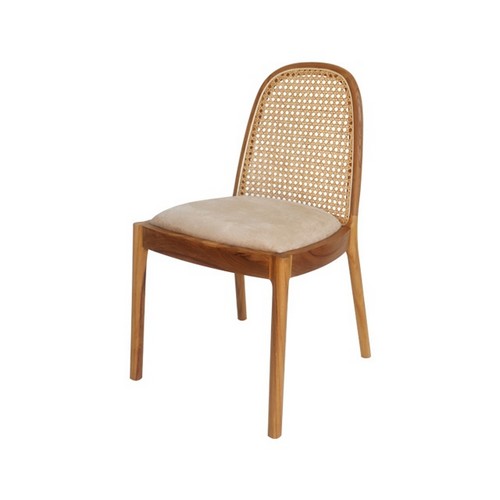 히트가구  HZY3170 원목 벨벳방석 라탄 체어