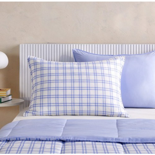 모던하우스 소프트워싱 라이트 베개커버 블루체크