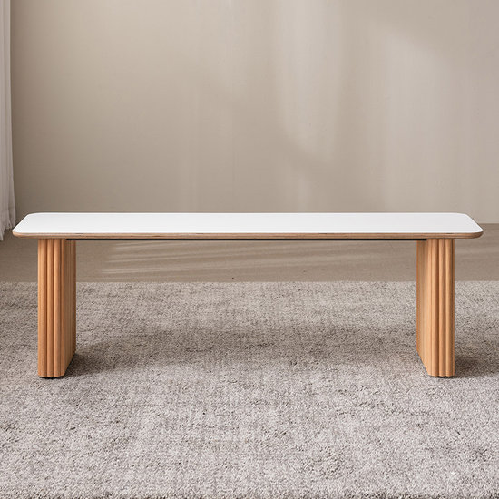 아씨방  에버 템바보드 화이트 의자 벤치 1600