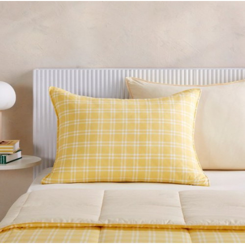 모던하우스 소프트워싱 라이트 베개커버 옐로체크