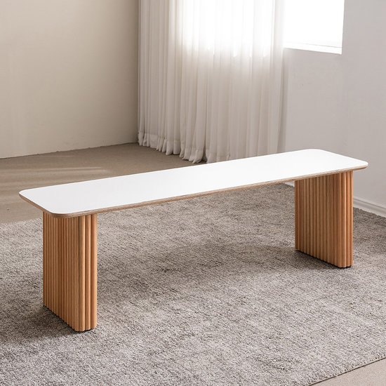 아씨방  에버 템바보드 화이트 의자 벤치 1400