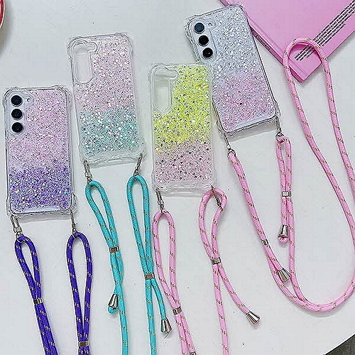 수나르  갤럭시S24 플러스 바디 스트랩 투톤 글리터 범퍼 케이스