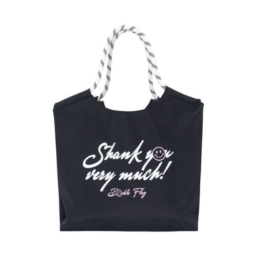 LF 더블플래그 그래픽 포인트 경량 로프 백 블랙 DWGF6E214BK