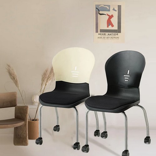 10SPACE  인테리어 카페 디자인 컬러 라운드 바퀴 의자