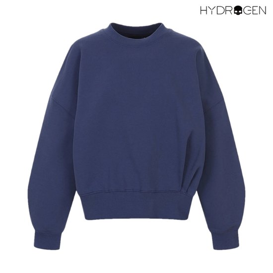 하이드로겐 이태리 본즈 크롭 맨투맨 H21F1FM204-BL