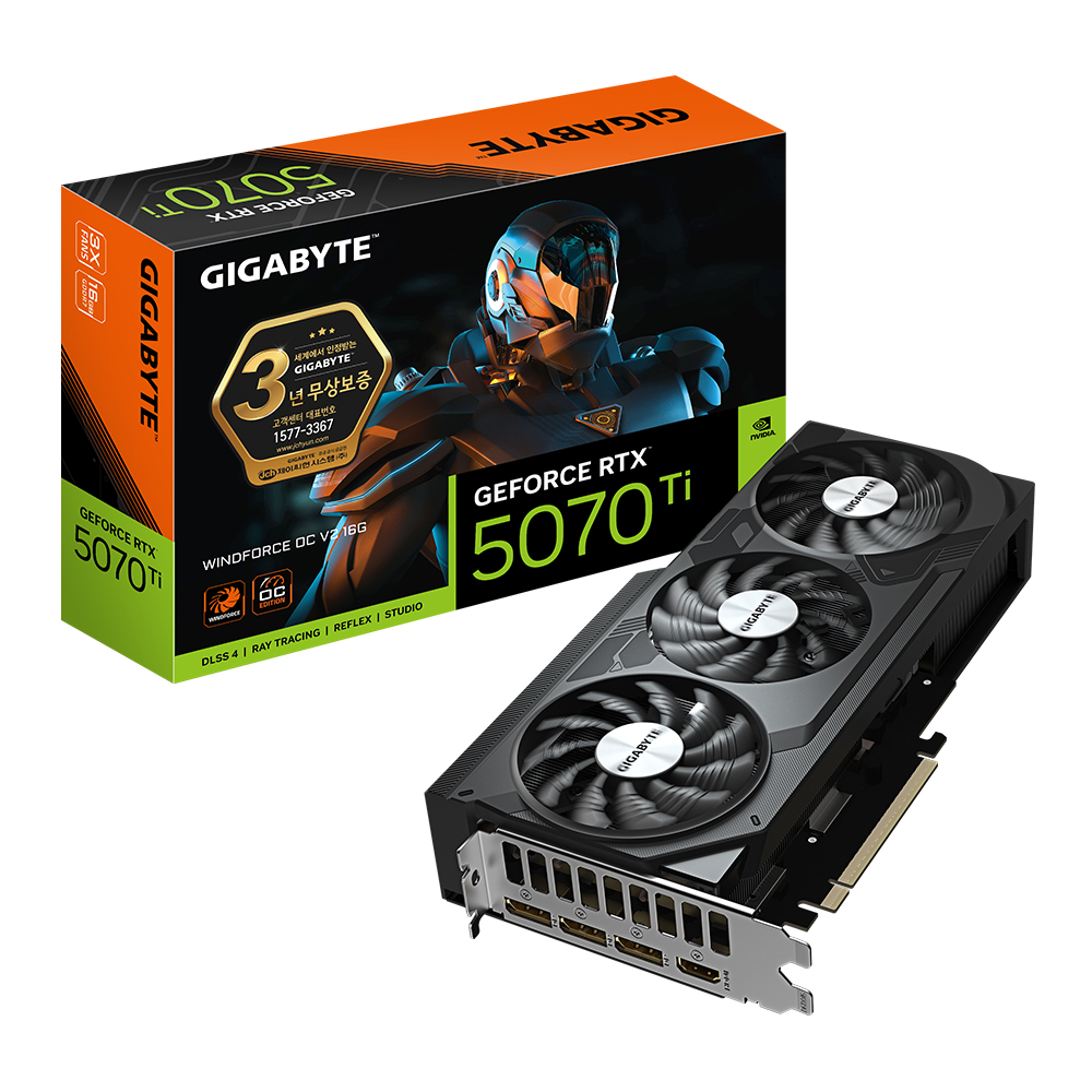 GIGABYTE  지포스 RTX 5070 Ti WINDFORCE OC V2 D7 16GB 제이씨현