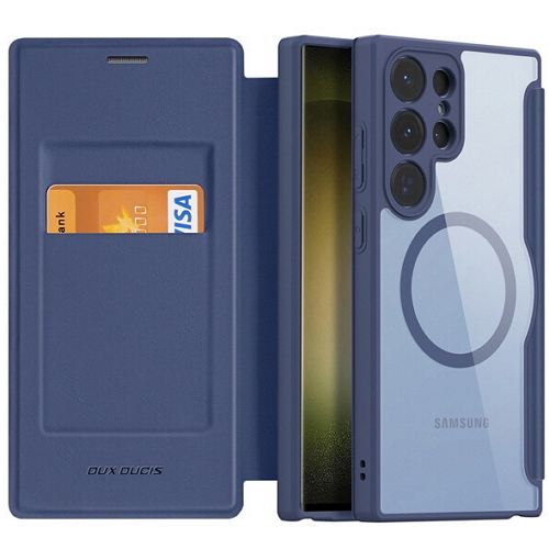 수나르  갤럭시S26 울트라 맥세이프 투명 가죽 플립커버 케이스