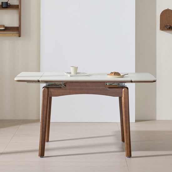 잉글랜더 타볼라 알리 무광 통세라믹 원목 접이식 확장형 식탁