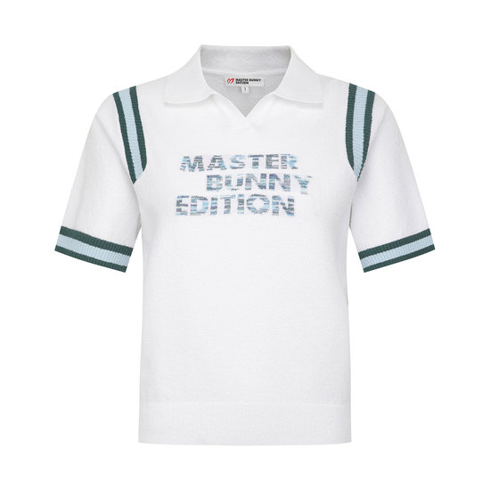 마스터바니에디션 리브 포인트 카라 반팔니트 421F2SR303_WH