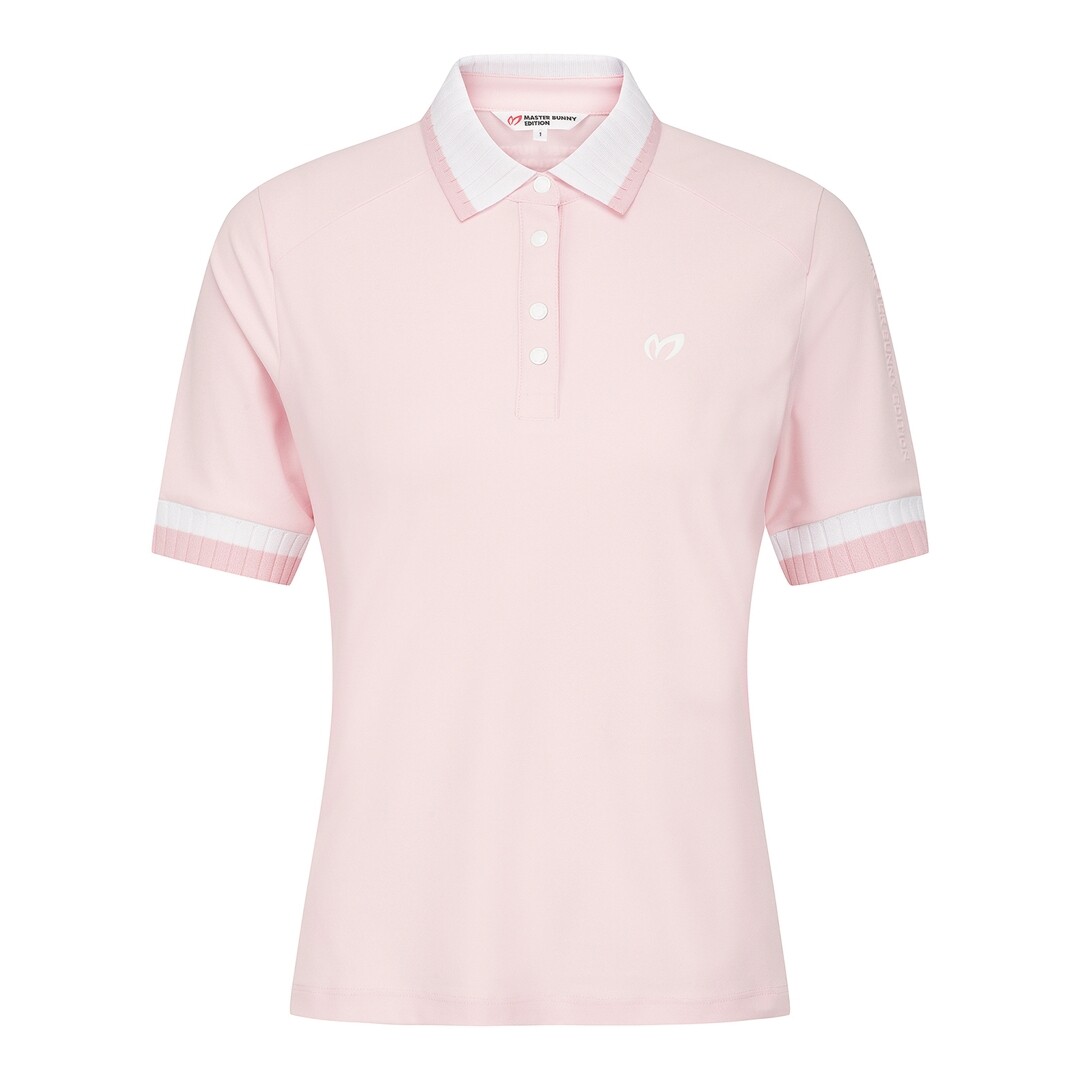 마스터바니에디션 리브 니트 카라 커프스 반팔티셔츠 421F2TO309_PK