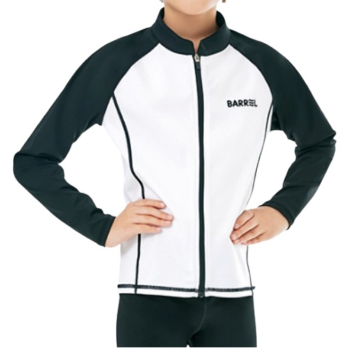 배럴  키즈 에센셜 집업 래쉬가드 B5SKWZR301WHT