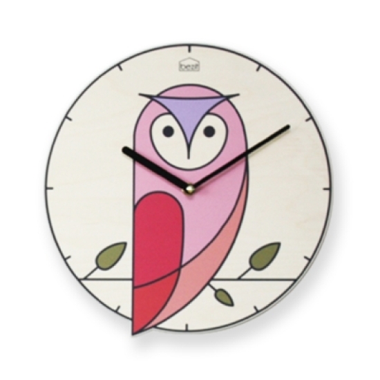 베짓  부자되는 부엉이 무소음 벽시계 (모노레드)