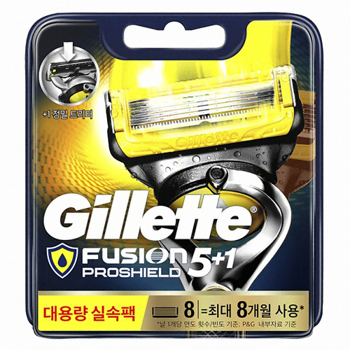 질레트  퓨전 프로쉴드 옐로우 면도날