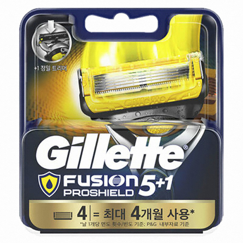 질레트  퓨전 프로쉴드 옐로우 면도날