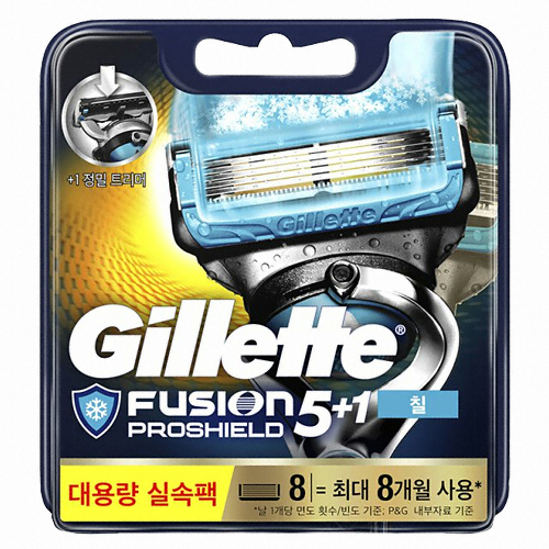 질레트  퓨전 프로쉴드 칠 면도날