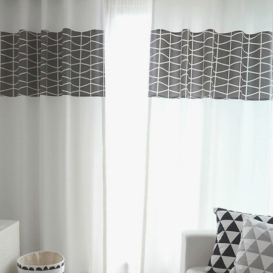 파라다이스홈 브릭 화이트 민자형 암막커튼