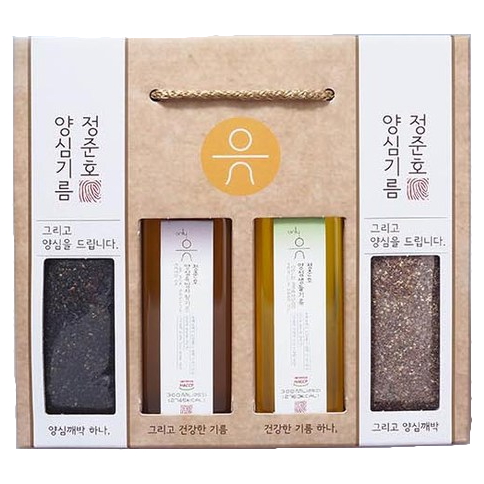 정준호기름 국내산 참기름 300ml + 국내산 생들기름 300ml