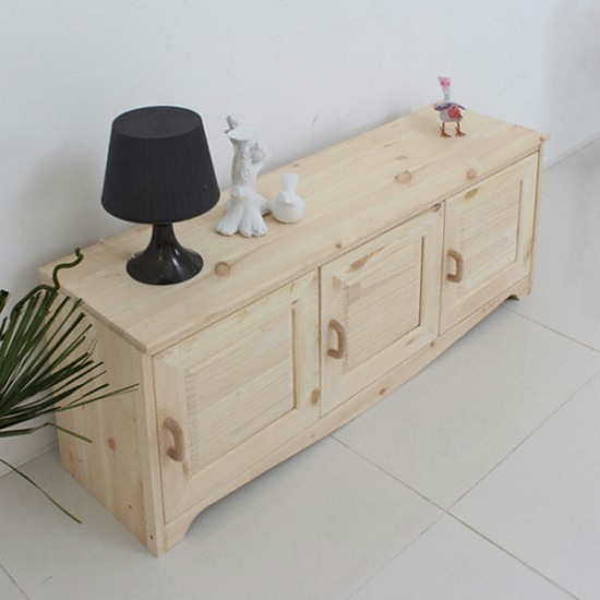 프라이드리빙 자연솔원목 햇살문 수납장 가로3칸