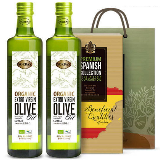 소르바스 유기농 엑스트라버진 올리브유 500ml x 2병 세트