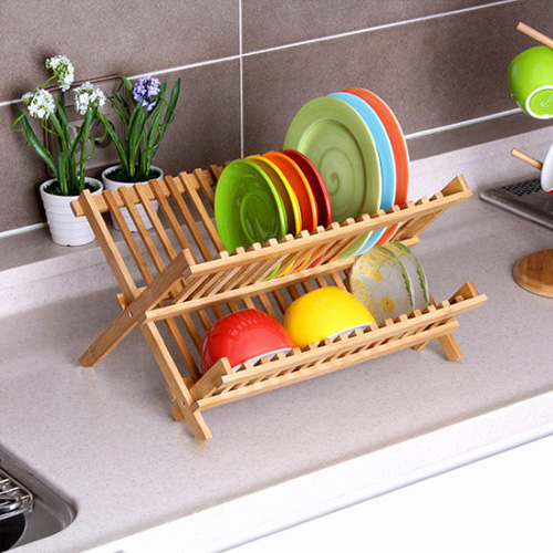 아이엔  대나무 접이식접시꽂이