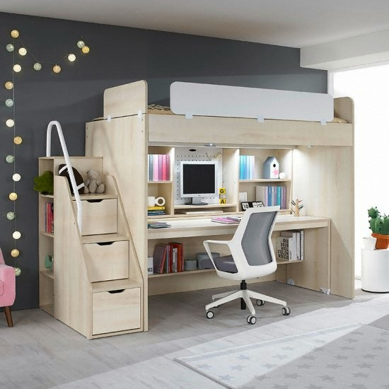 꿈꾸는요셉 이큐 EQBN213 책상형 수납계단 벙커침대 SS