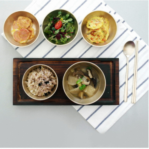 놋담 모던 유기 1인 반상기세트 8P