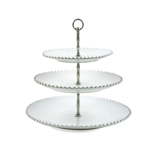 코스타노바 화이트펄 3단 서빙트레이