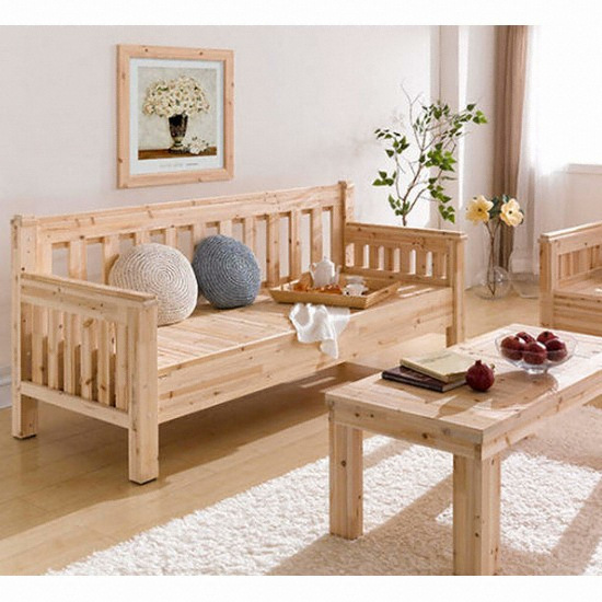 아름이와다움이 상떼 삼나무원목 폭넓은 침대형 벤치의자 2인용