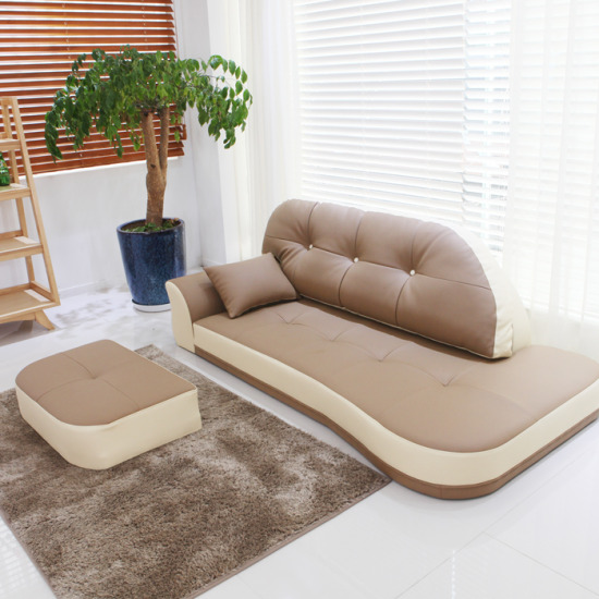 밸런스가구 앙팡 북유럽 디자인 가죽 좌식소파 3인용