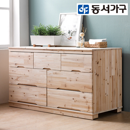 동서가구 비제이 미송 3단 와이드 서랍장 1200