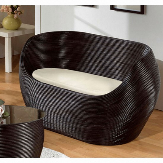 사라방드 몰디브 동글이 블랙 라탄소파 2인용