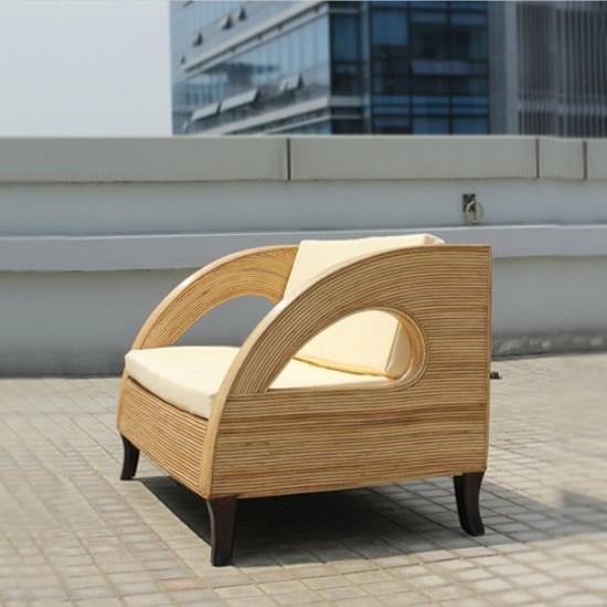 사라방드 몰디브 라운드형 내추럴 라탄1인용소파