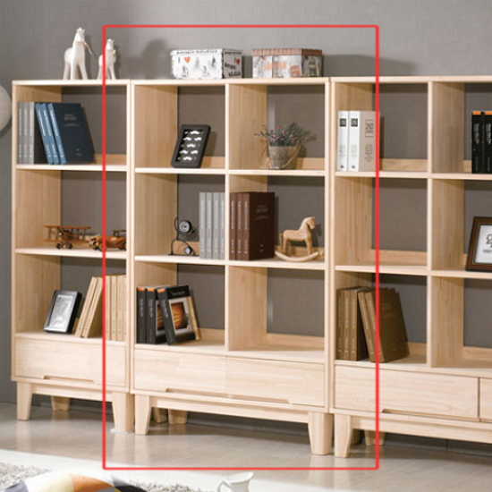 케미에르 편백나무 3단 서랍 원목 책장 900