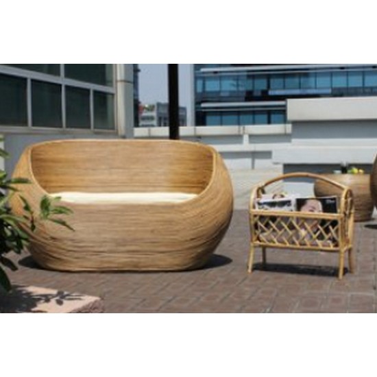 사라방드  몰디브 동글이 내추럴 라탄소파 2인용