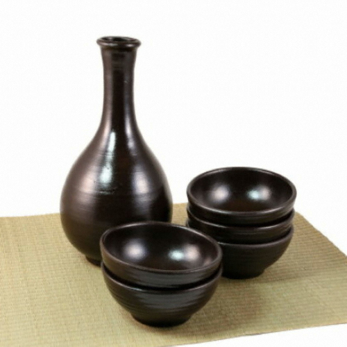 여주이천도예촌 옹기 물레 호리병 및 막걸리잔 6종 세트