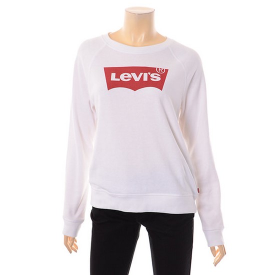 리바이스 여성 베트윈로고 맨투맨 화이트_29765-0001