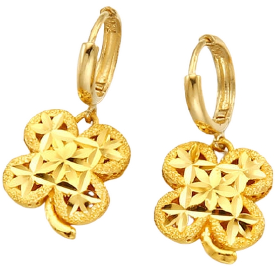 골드리카  순금 네잎크로버 귀걸이 3.75g