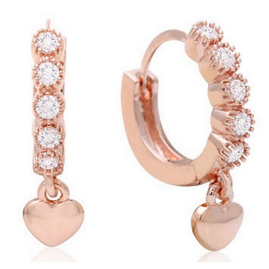 미니아트  여성 14K 로즈골드 핀 귀걸이_MS287