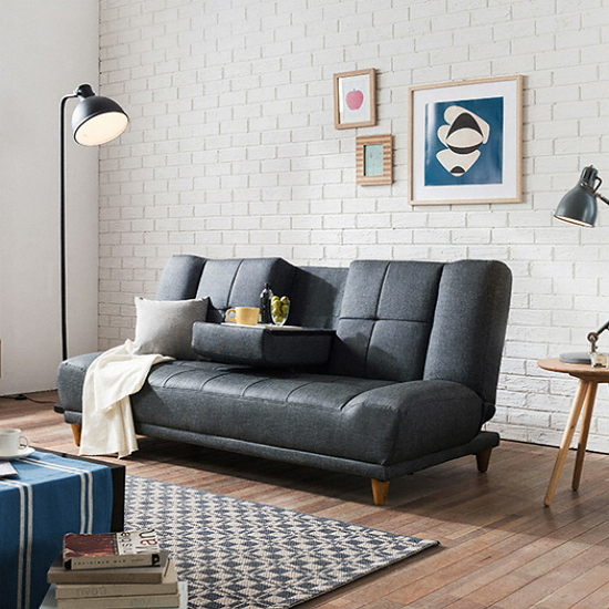 삼익가구 피터 가죽 접이식 소파베드 3인용