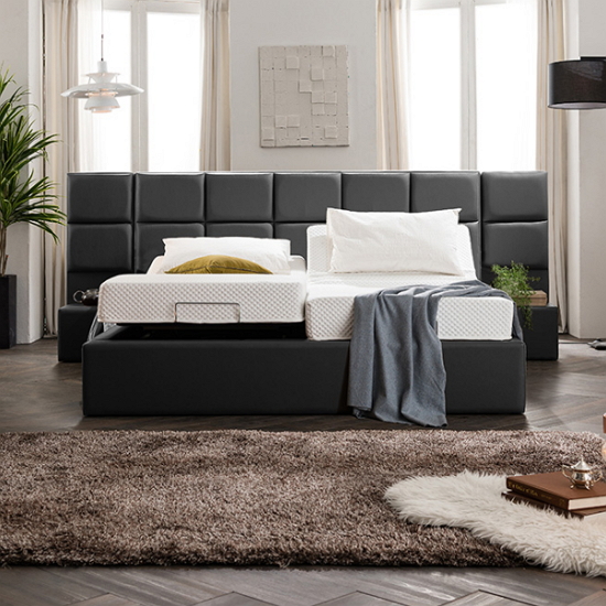 쉐우드가구 로직 가죽 모션베드 S+S