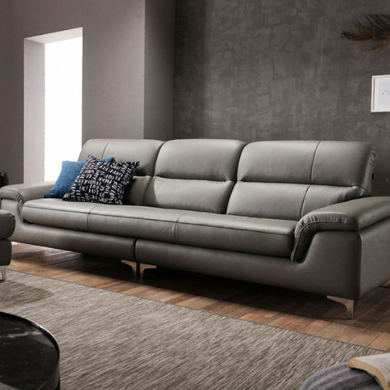 자코모 쿠시 컴팩트 슈렁큰 천연가죽 소파 4인용