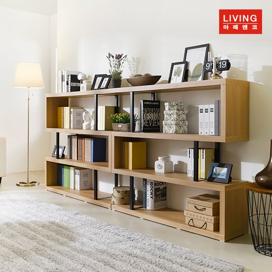 마레앤코 도피오 3단 낮은 파티션책장 세트